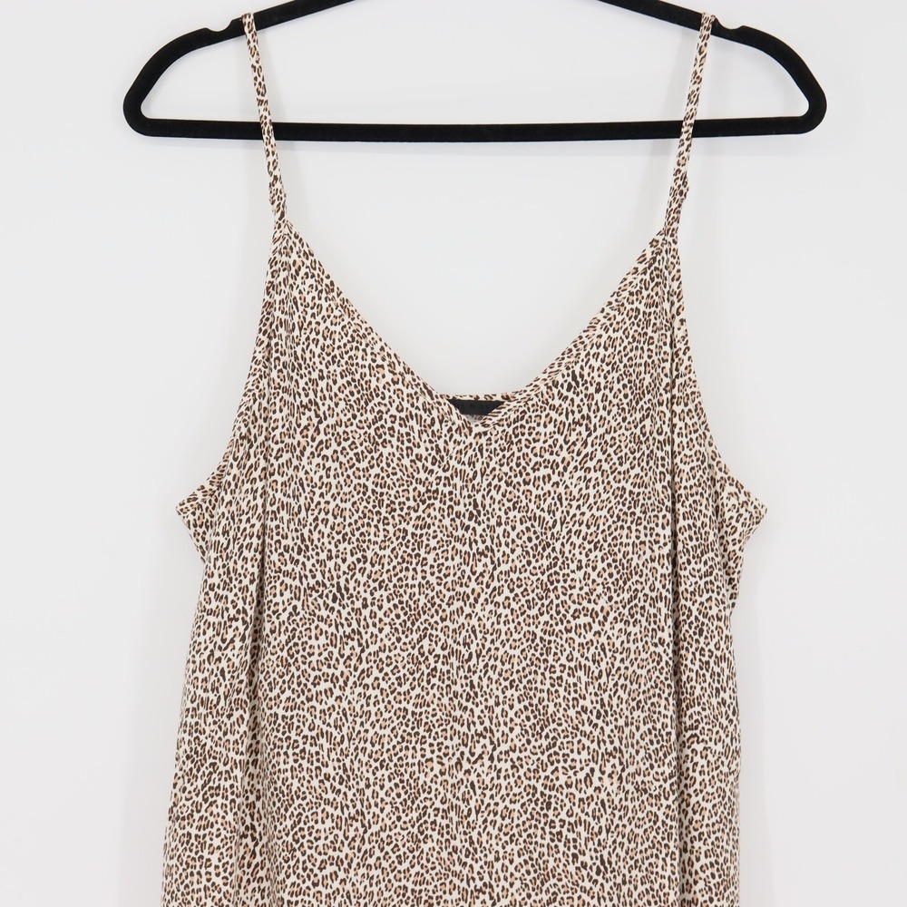 Jenni Kayne Leopard Print Maxi Slip Dress Womens Size XL Quiet Luxury V-Neck - Picture 5 of 9